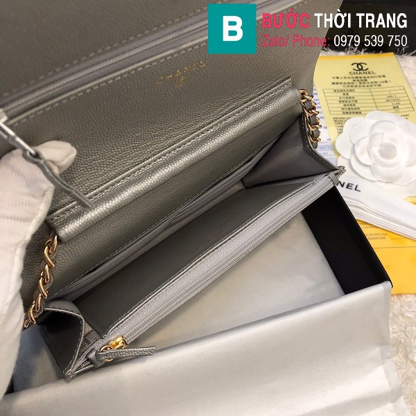 Túi xách Chanel Woc Falp Bag siêu cấp da cừu màu bạc size 19 cm - 33814