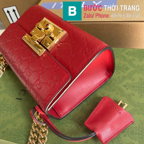 Túi xách Gucci Padlock small GG shoulder siêu cấp màu đỏ size 20 cm - 409487