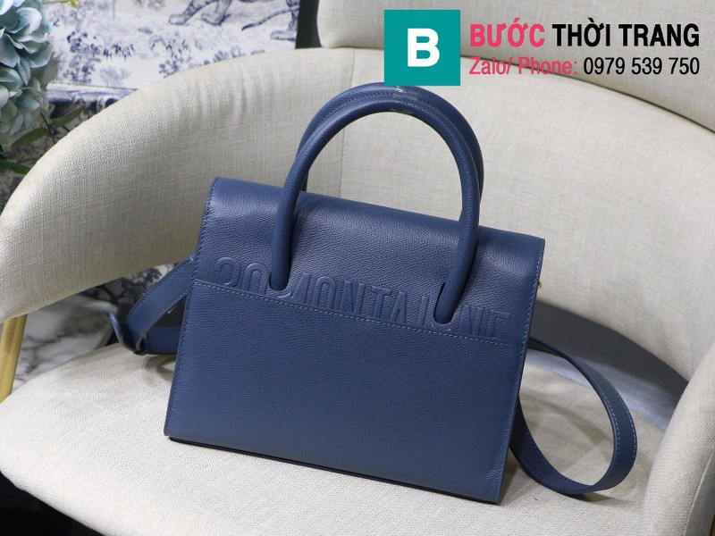 Túi xách Dior St. Honoré Bag siêu cấp da bê màu xanh size 25cm