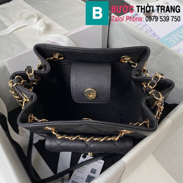Túi xách Chanel siêu cấp da bê màu đen size 22cm - AS2808 