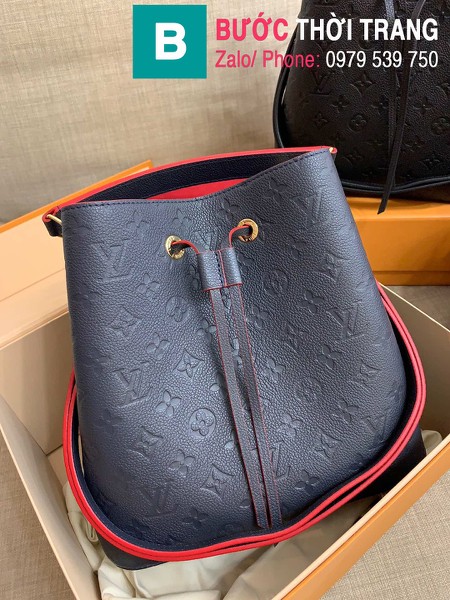 Túi xách Louis Vuitton NeoNoe siêu cấp da bò màu hải quân đỏ size 26 cm - M45306