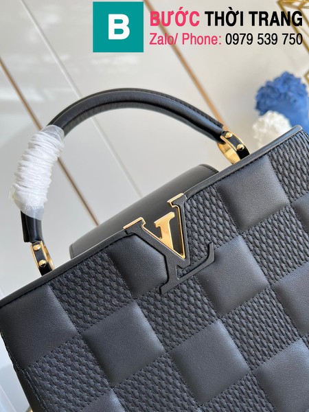 Túi xách Louis Vuitton Capucines BB siêu cấp da bê màu đen size 31.5cm - M48865