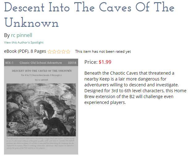 Descent Into The Caves Of The Unknown By RC Pinnell