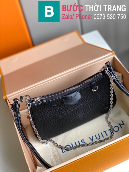 Túi LV Louis Vuitton Easy Pouch On Strap siêu cấp da bê màu đen size 19cm - M80471 