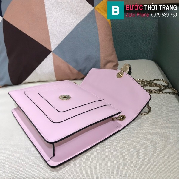 Túi xách Bvlgari serventi forever siêu cấp da bê màu hồng size 20 cm 