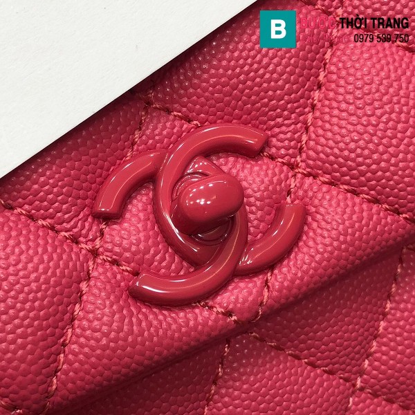 Túi xách Chanel Cocohandle Flap bag siêu cấp da bê màu hồng size 23cm - 92990