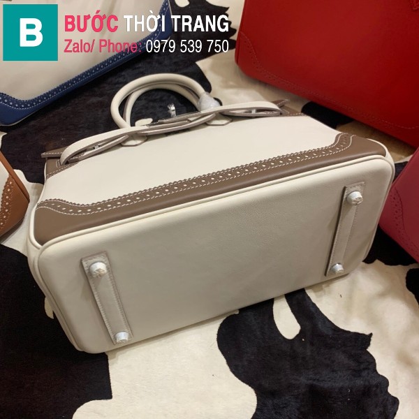  Túi xách Hermes Birkin siêu cấp da Togo màu trắng 4 size 30cm