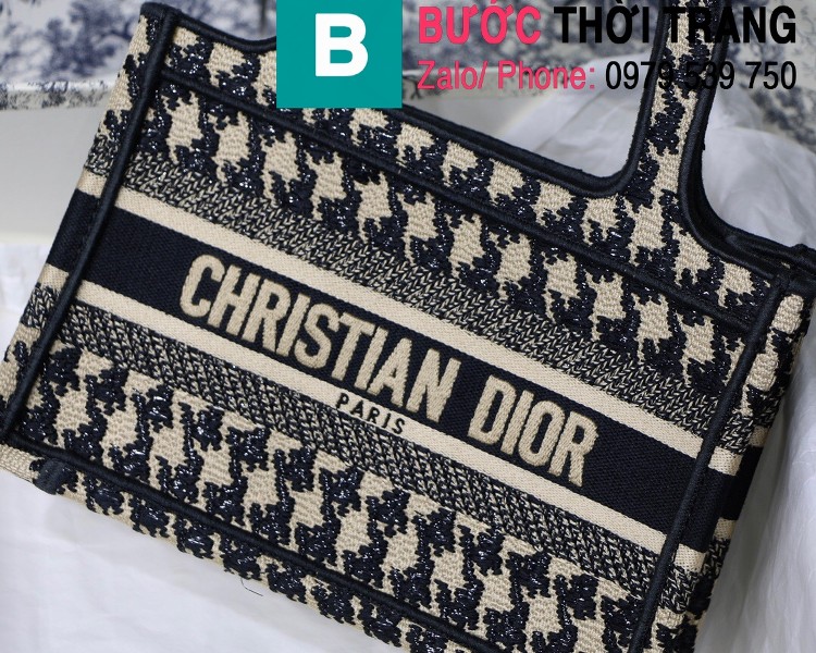 Túi xách Dior Book Tote mini siêu cấp chất liệu vải casvan màu 3 size 23cm 