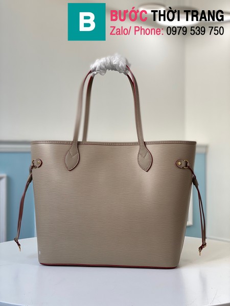 Túi xách Louis Vuitton Neverfull MM siêu cấp da Epi màu xám size 32 cm - M56947
