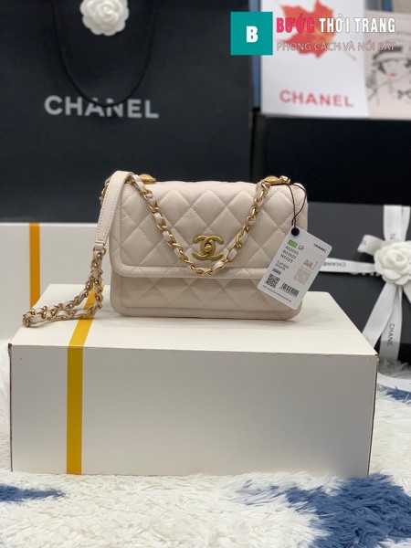 Túi xách Chanel Crossbody Bag siêu cấp màu trắng size 22 cm - AS2055 