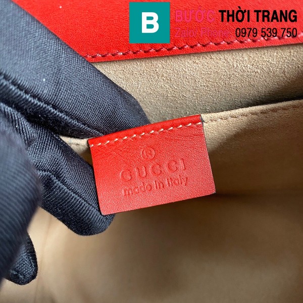 Túi Gucci Sylvie leather mini chain bag siêu cấp màu đỏ size 19 cm - 431666