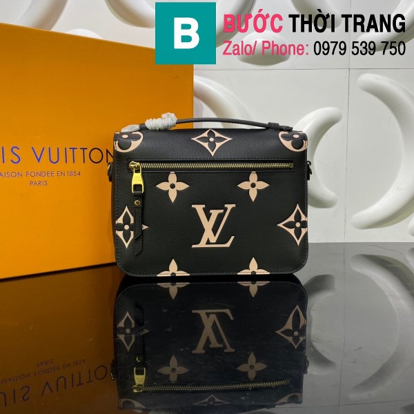 Túi xách LV Louis Vuitton Pochette Metis siêu cấp da bê màu đen size 25cm - M45596