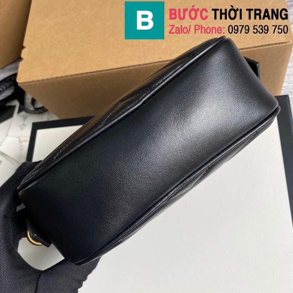Túi xách Gucci Marmont matelassé mini bag siêu cấp màu đen size 18 cm - 448065
