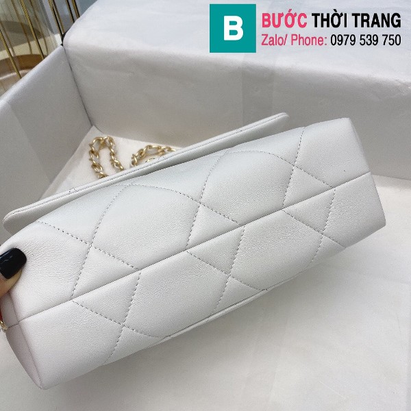 Túi xách Chanel Small Flap bag siêu cấp da cừu màu trắng size 23 cm - AS2299