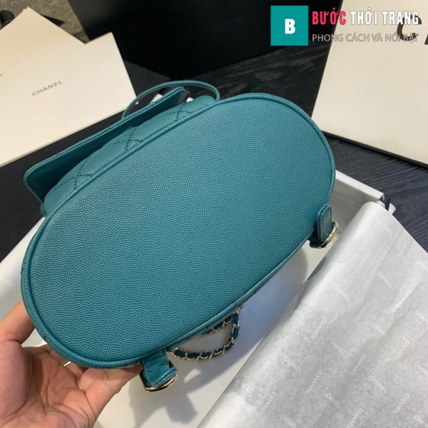 Túi xách Chanel duma backpack màu xanh size 21.5 cm - AS 1371