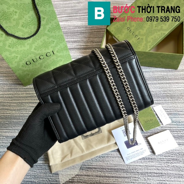 Túi xách Gucci Marmont Matelassé mini mẫu mới siêu cấp màu đen size 20cm - 474575
