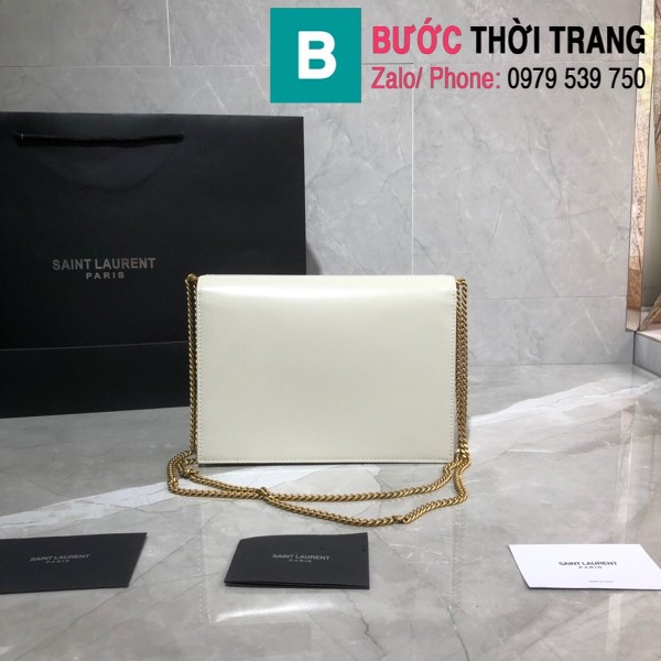 Túi xách YSLSaint Laurent Casandra bag siêu cấp màu trắng size 22cm - 532750