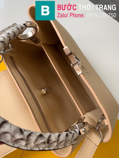 Túi xách LV Louis Vuitton Capucines Bag siêu cấp da bê màu nude size 31cm - M92800 