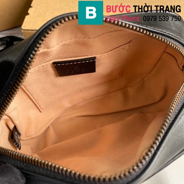 Túi xách Gucci Marmont matelassé mini bag siêu cấp màu đen size 18 cm - 448065