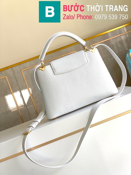 Túi xách LV Louis Vuitton Capucines Bag siêu cấp da bê màu trắng size 31cm - M42259 