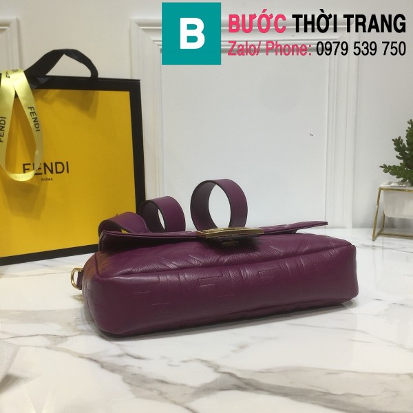 Túi xách Fendi Baguette siêu cấp da bê màu tím size 26cm - 8BS600