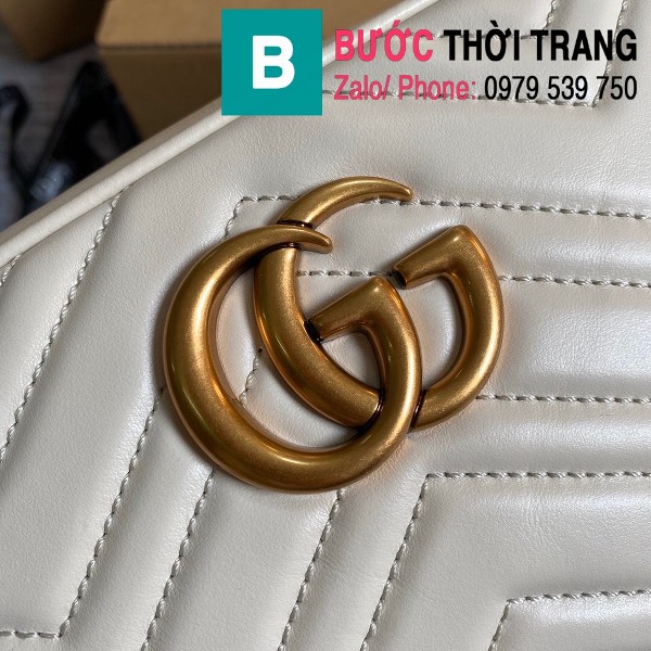 Túi xách Gucci Marmont small matelassé shoulder bag siêu cấp màu trắng size 24cm - 447632