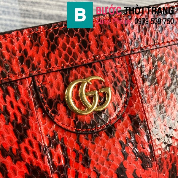 Túi xách Gucci Ophidia Small Shoulder siêu cấp da trăn màu đỏ đen size 26cm - 503877