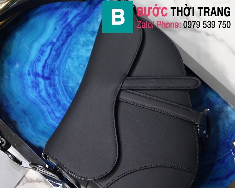 Túi xách Dior Saddle Bag siêu cấp chất liệu da bê màu đen size 25.5cm 