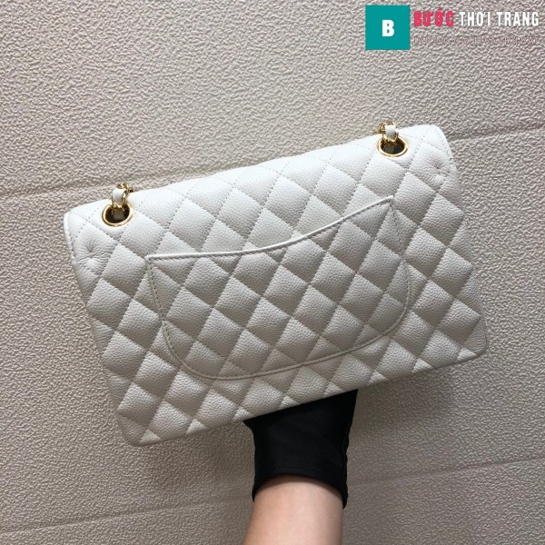 Túi xách Chanel Classic siêu cấp màu trắng size 25 cm - 1112