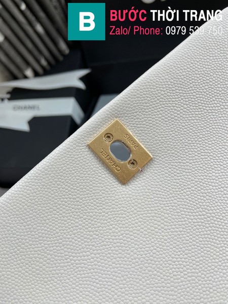 Túi xách Chanel Coco Handle Small siêu cấp da bê màu trắng size 24 cm - A92990