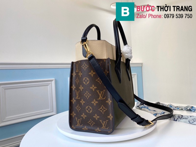 Túi xách Louis Vuitton On My Side siêu cấp da bê màu rêu size 30.5 cm - M55302