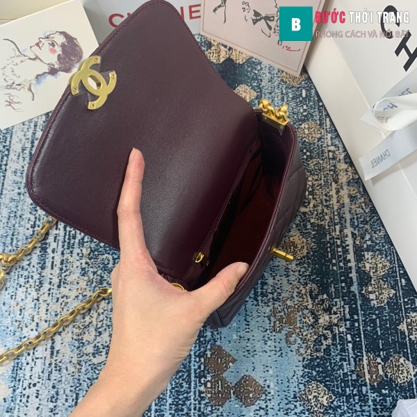TÚi xách Chanel Small flap Bag siêu cấp màu tím size 17.5 cm - AS2189