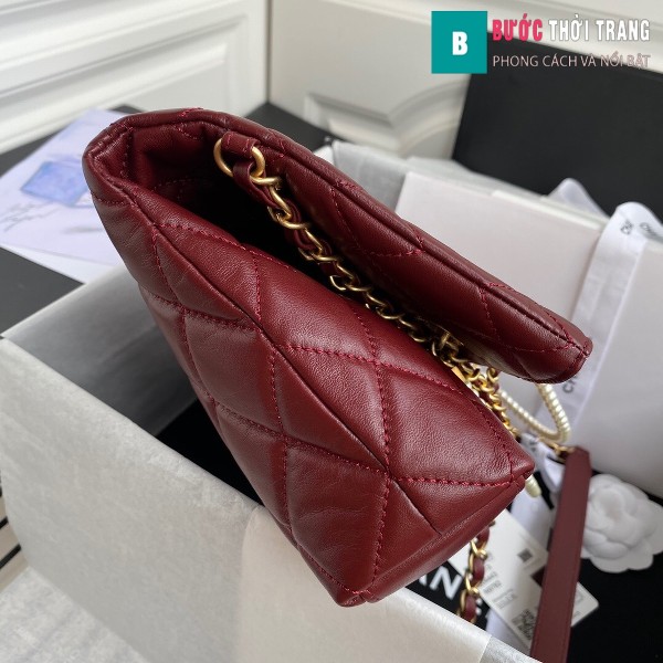 Túi xách Chanel Shopping Bag siêu cấp màu đỏ đậm size 34 cm - AS2213