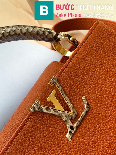 Túi xách LV Louis Vuitton Capucines Bag siêu cấp da bê màu cam size 31cm - M97980
