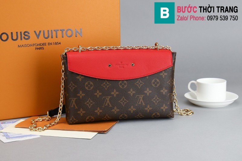 Túi xách Louis Vuitton Saint-Placide siêu cấp màu đỏ size 25 cm - M43713