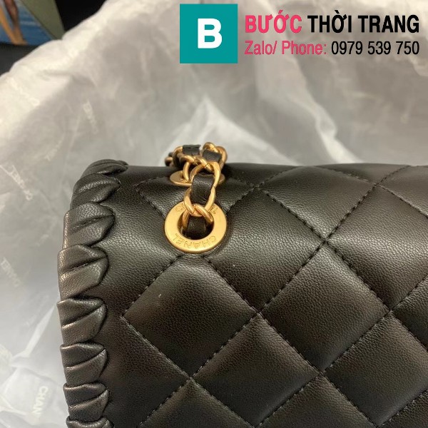 Túi đeo chéo Chanel siêu cấp mẫu mới da bê màu đen size 22cm - AS2496