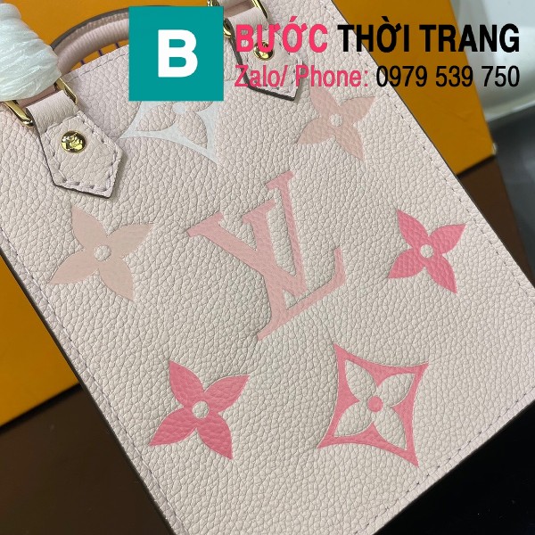 Túi xách LV Louis Vuitton Petit sac plat siêu cấp monogram màu hồng size 14cm - M80449