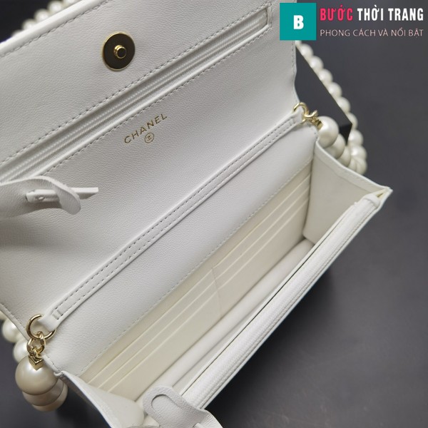 Túi Xách Chanel Classic Wallet On Chain siêu cấp da cừu màu trắng 19cm - 81028
