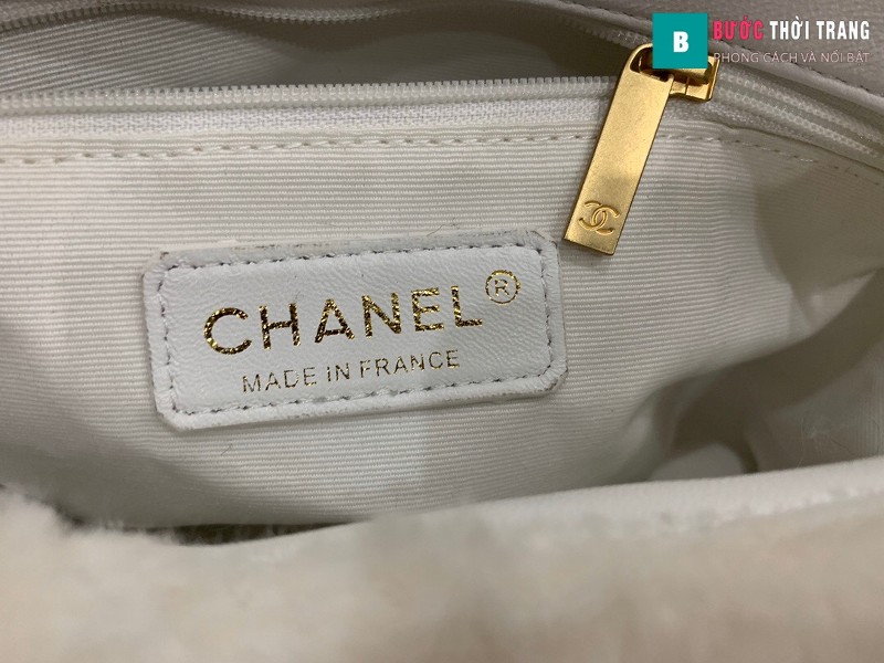 Túi xách chanel Flap Bag siêu cấp màu trắng size 21.5 cm - AS2240