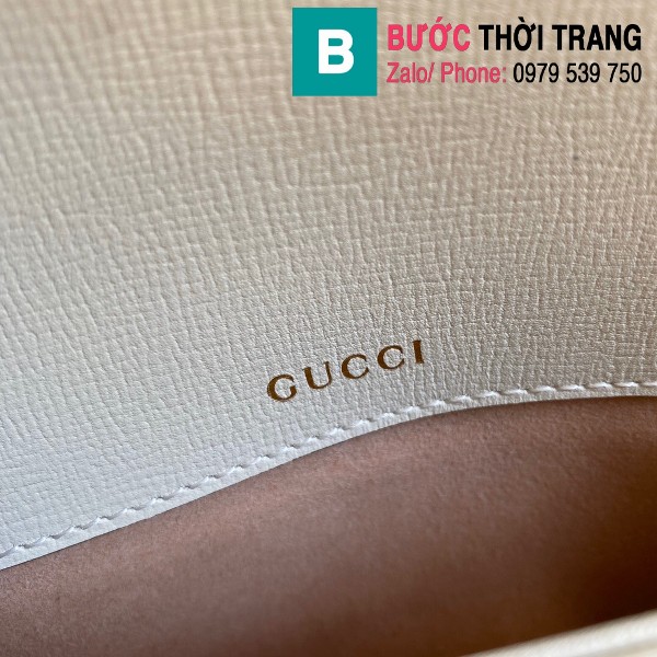 Túi xách Gucci Horsebit 1955 shoulder bag siêu cấp màu be viền trắng size 25 cm - 602204
