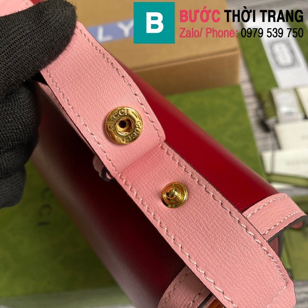 Túi xách Gucci Horsebit 1955 shoulder bag siêu cấp da bê màu đỏ thẫm size 25cm - 602204 