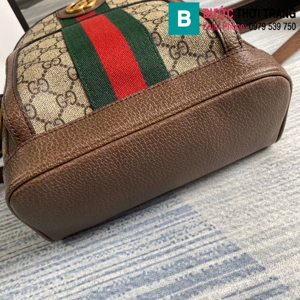 Túi xách Gucci Ophidia GG small backpack siêu cấp viền nâu size 22 cm - 547965 