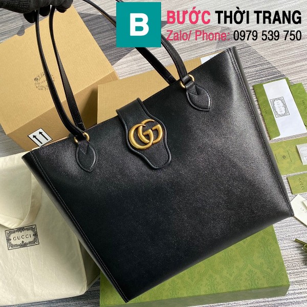 Túi xách Gucci Medium tote wich Double G siêu cấp màu đen size 35cm - 649577