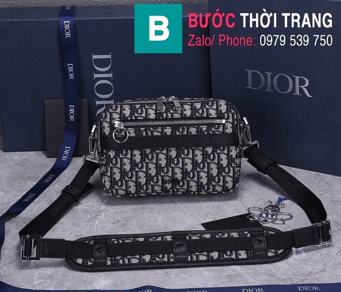 Túi xách Dior Homme Mens Bag siêu cấp vải casvan màu đen 2 size 22cm - 93307