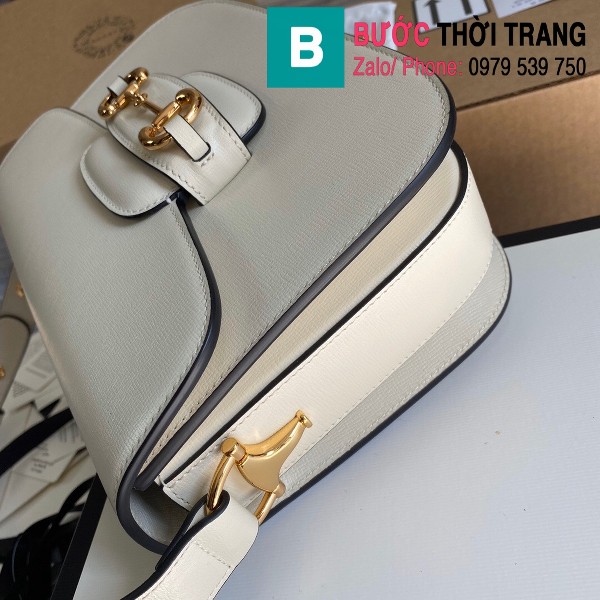 Túi xách Gucci Horsebit 1955 shoulder bag siêu cấp trắng size 25 cm - 602204 
