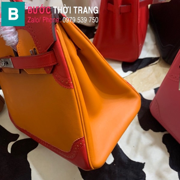 Túi xách Hermes Birkin siêu cấp da Togo màu cam size 30cm 