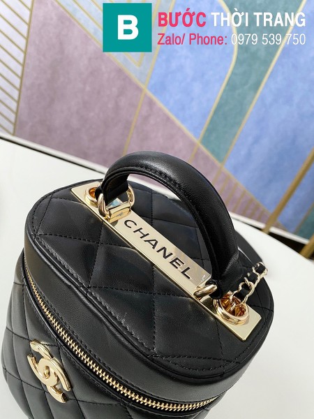 Túi xách Chanel Vantity Case siêu cấp da lambkin màu đen size 24 cm - 1626