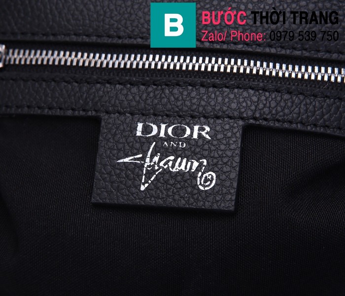 Túi đeo chéo Dior Oblique Bag siêu cấp da bò màu đen size 16cm 