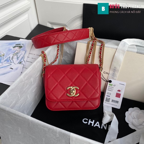 Túi xách Chanel Woke Classic Fap siêu cấp màu đỏ cừu size 15 cm - AS2052