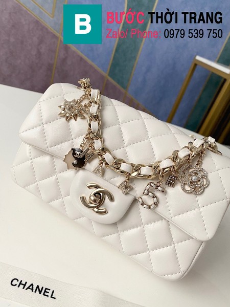 Túi xách Chanel Folding Bag siêu cấp da cừu màu trắng size 20cm - AS2326